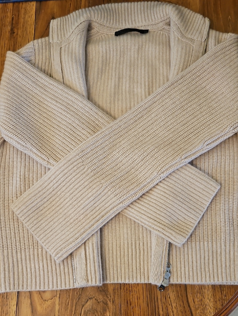 NWOT Jenni Kayne Boyd Cashmere Sweater In Oatmeal Small-XS Full-zip - Picture 12 of 14